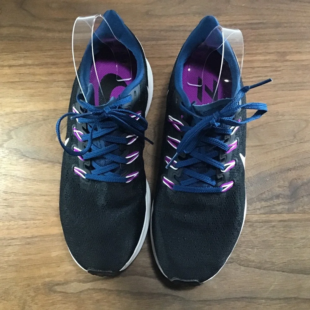 Nike Womens Air Zoom Pegasus 36 Shoes AQ2210-012 | Black/Purple/Blue | Size 8.5